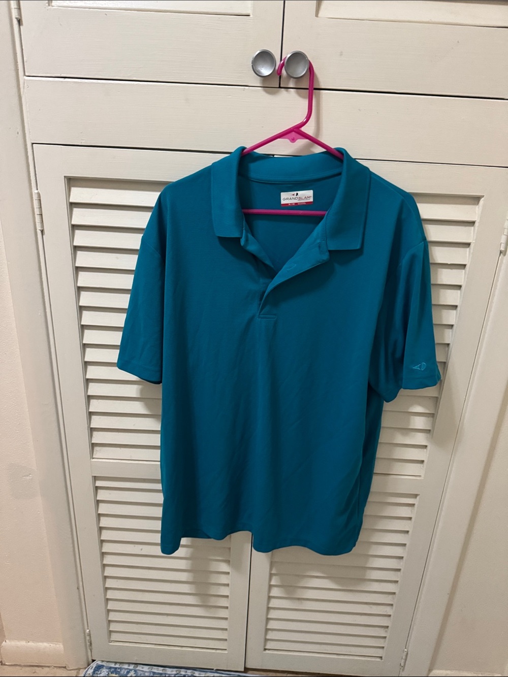 Grand Slam Men's Teal Performance Polo